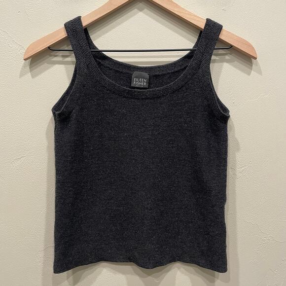 Eileen Fisher Merino Wool Knit Tank Top Dark Grey - 
Size: PS - Picture 1 of 6
